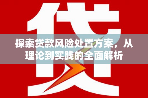 隆安探索贷款风险处置方案，从理论到实践的全面解析