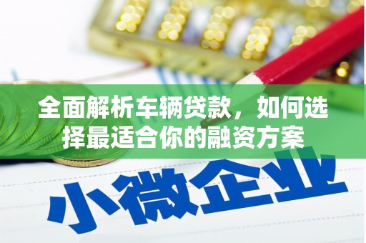 隆安全面解析车辆贷款，如何选择最适合你的融资方案