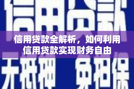 隆安信用贷款全解析，如何利用信用贷款实现财务自由