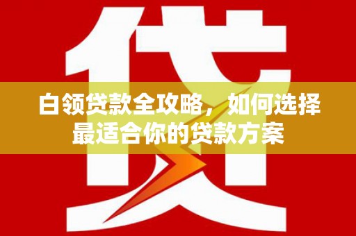 隆安白领贷款全攻略，如何选择最适合你的贷款方案